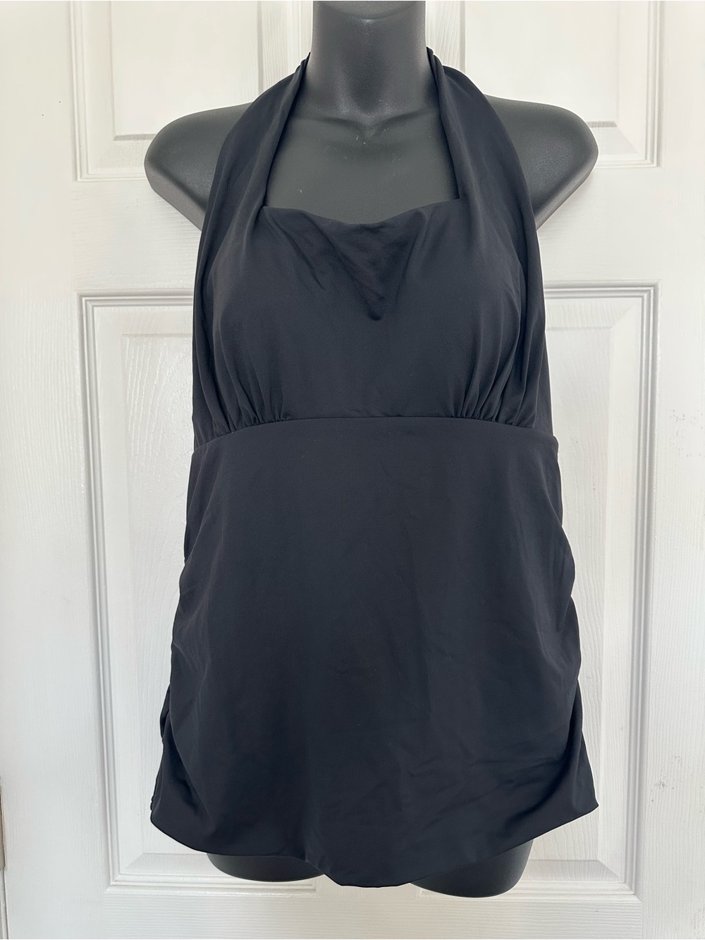 Lands' End Black Halter Tankini Top